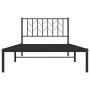 Bed frame with black metal headboard 107x203 cm by , Beds and slatted bases - Ref: Foro24-374433, Price: 62,99 €, Discount: %