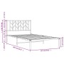 Bed frame with black metal headboard 107x203 cm by , Beds and slatted bases - Ref: Foro24-374433, Price: 62,99 €, Discount: %