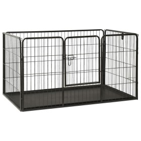 Welpen-Hundegehege aus Stahl, 123 x 77,5 x 74,5 cm von vidaXL, Hundehütten und Zäune - Ref: Foro24-170576, Preis: 143,99 €, R...