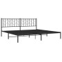 Bed frame with black metal headboard 200x200 cm by , Beds and slatted bases - Ref: Foro24-374444, Price: 95,99 €, Discount: %