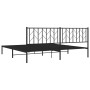 Bed frame with black metal headboard 200x200 cm by , Beds and slatted bases - Ref: Foro24-374444, Price: 95,99 €, Discount: %