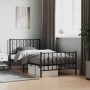 Bed frame with headboard and black metal footboard 100x200cm by , Beds and slatted bases - Ref: Foro24-374450, Price: 83,60 €...