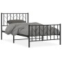 Bed frame with headboard and black metal footboard 100x200cm by , Beds and slatted bases - Ref: Foro24-374450, Price: 83,60 €...