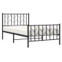 Bed frame with headboard and black metal footboard 100x200cm by , Beds and slatted bases - Ref: Foro24-374450, Price: 83,60 €...