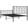 Bed frame with headboard and black metal footboard 100x200cm by , Beds and slatted bases - Ref: Foro24-374450, Price: 83,60 €...