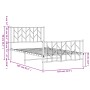 Bettgestell mit Kopfteil und Fußteil aus schwarzem Metall, 100 x 200 cm von , Betten und Lattenroste - Ref: Foro24-374450, Pr...