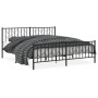 Black metal headboard and footboard bed frame 180x200cm by , Beds and slatted bases - Ref: Foro24-374459, Price: 145,89 €, Di...