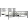 Black metal headboard and footboard bed frame 180x200cm by , Beds and slatted bases - Ref: Foro24-374459, Price: 145,89 €, Di...