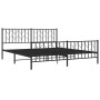 Black metal headboard and footboard bed frame 180x200cm by , Beds and slatted bases - Ref: Foro24-374459, Price: 145,89 €, Di...