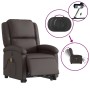 Sillón masaje eléctrico elevable cuero auténtico marrón oscuro de , Sillones - Ref: Foro24-3204275, Precio: 473,47 €, Descuen...