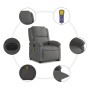 Sillón reclinable masaje eléctrico de pie cuero auténtico gris de , Sillones - Ref: Foro24-3204277, Precio: 473,80 €, Descuen...