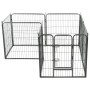 Dog pen 8 steel panels 80x80 cm black by vidaXL, Dog kennels and fences - Ref: Foro24-170571, Price: 234,68 €, Discount: %