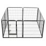 Dog pen 8 steel panels 80x80 cm black by vidaXL, Dog kennels and fences - Ref: Foro24-170571, Price: 234,68 €, Discount: %