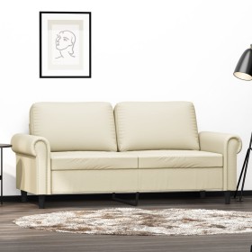 2-seater sofa in cream-colored synthetic leather 140 cm by , Sofas - Ref: Foro24-359505, Price: 244,49 €, Discount: %