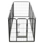 Dog pen 8 steel panels 80x80 cm black by vidaXL, Dog kennels and fences - Ref: Foro24-170571, Price: 234,68 €, Discount: %