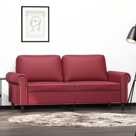 Sofá de 2 plazas de cuero sintético rojo vino 140 cm de , Sofás - Ref: Foro24-359507, Precio: 257,99 €, Descuento: %