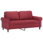 Sofá de 2 plazas de cuero sintético rojo vino 140 cm de , Sofás - Ref: Foro24-359507, Precio: 257,83 €, Descuento: %