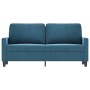 2-Sitzer-Sofa aus blauem Samt, 140 cm von , Sofas - Ref: Foro24-359208, Preis: 257,48 €, Rabatt: %