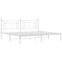 Estructura de cama de metal con cabecero blanco 193x203 cm de , Camas y somieres - Ref: Foro24-374394, Precio: 94,99 €, Descu...