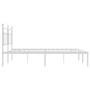 Estructura de cama de metal con cabecero blanco 193x203 cm de , Camas y somieres - Ref: Foro24-374394, Precio: 94,99 €, Descu...