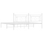 Estructura de cama de metal con cabecero blanco 193x203 cm de , Camas y somieres - Ref: Foro24-374394, Precio: 94,99 €, Descu...