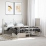 Metal bed frame with headboard and footboard white 140x190 cm by , Beds and slatted bases - Ref: Foro24-374406, Price: 114,12...