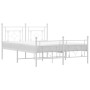 Metal bed frame with headboard and footboard white 140x190 cm by , Beds and slatted bases - Ref: Foro24-374406, Price: 114,99...