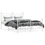 Metal bed frame with headboard and footboard white 140x190 cm by , Beds and slatted bases - Ref: Foro24-374406, Price: 114,99...