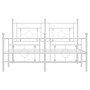 Metal bed frame with headboard and footboard white 140x190 cm by , Beds and slatted bases - Ref: Foro24-374406, Price: 114,12...