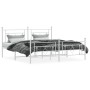 Estructura cama metal con cabecero y estribo blanco 180x200 cm de , Camas y somieres - Ref: Foro24-374410, Precio: 142,03 €, ...