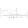 Metal bed frame with headboard and white footboard 180x200 cm by , Beds and slatted bases - Ref: Foro24-374410, Price: 142,03...