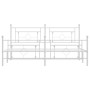 Metal bed frame with headboard and white footboard 180x200 cm by , Beds and slatted bases - Ref: Foro24-374410, Price: 142,03...