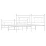 Estructura cama metal con cabecero y estribo blanco 180x200 cm de , Camas y somieres - Ref: Foro24-374410, Precio: 142,03 €, ...