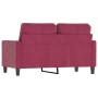 Sofá de 2 plazas de terciopelo rojo tinto 120 cm de , Sofás - Ref: Foro24-359193, Precio: 226,31 €, Descuento: %