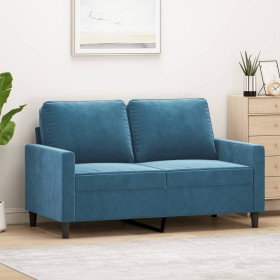 2-Sitzer-Sofa aus blauem Samt, 120 cm von , Sofas - Ref: Foro24-359198, Preis: 259,41 €, Rabatt: %