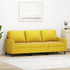 3-seater yellow velvet sofa 180 cm by , Sofas - Ref: Foro24-359215, Price: 295,99 €, Discount: %