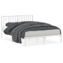 Estructura de cama de metal con cabecero blanca 140x190 cm de , Camas y somieres - Ref: Foro24-374486, Precio: 102,26 €, Desc...