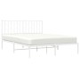 Estructura de cama de metal con cabecero blanca 140x190 cm de , Camas y somieres - Ref: Foro24-374486, Precio: 102,26 €, Desc...