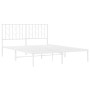 Estructura de cama de metal con cabecero blanca 140x190 cm de , Camas y somieres - Ref: Foro24-374486, Precio: 102,26 €, Desc...