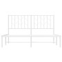 Estructura de cama de metal con cabecero blanca 140x190 cm de , Camas y somieres - Ref: Foro24-374486, Precio: 102,26 €, Desc...