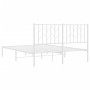 Estructura de cama de metal con cabecero blanca 140x190 cm de , Camas y somieres - Ref: Foro24-374486, Precio: 102,26 €, Desc...