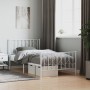 Estructura cama metal con cabecero y pie cama blanca 100x200 cm de , Camas y somieres - Ref: Foro24-374499, Precio: 73,74 €, ...