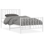 Metal bed frame with headboard and footboard white 100x200 cm by , Beds and slatted bases - Ref: Foro24-374499, Price: 73,87 ...