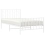 Metal bed frame with headboard and footboard white 100x200 cm by , Beds and slatted bases - Ref: Foro24-374499, Price: 73,87 ...