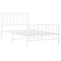 Metal bed frame with headboard and footboard white 100x200 cm by , Beds and slatted bases - Ref: Foro24-374499, Price: 73,87 ...