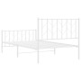 Metal bed frame with headboard and footboard white 100x200 cm by , Beds and slatted bases - Ref: Foro24-374499, Price: 73,87 ...