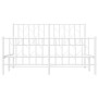 Metal bed frame with headboard and white footboard 135x190 cm by , Beds and slatted bases - Ref: Foro24-374503, Price: 105,94...