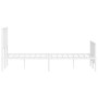 Estructura cama metal con cabecero y estribo blanco 135x190 cm de , Camas y somieres - Ref: Foro24-374503, Precio: 105,94 €, ...