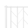 Metal bed frame with headboard and white footboard 135x190 cm by , Beds and slatted bases - Ref: Foro24-374503, Price: 105,94...