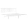 Estructura de cama de metal con cabecero blanco 193x203 cm de , Camas y somieres - Ref: Foro24-374492, Precio: 92,99 €, Descu...